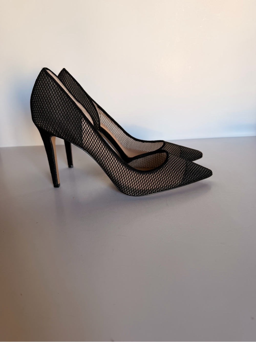 INC International Concepts Black Mesh Pointed-Toe Stiletto Pumps
